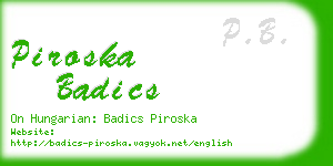 piroska badics business card